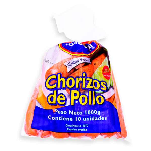 Chorizo de Pollo Pollocoa 10 und x 1000 gr – Distribuidora FP Medellin  Colombia